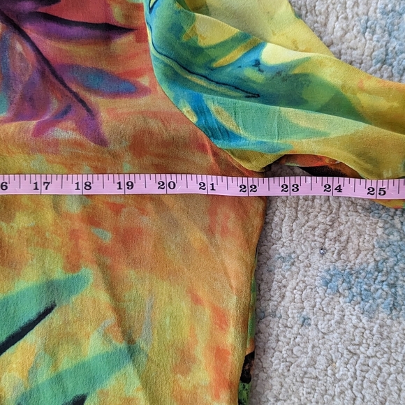 100% Silk Chico's Semi-sheer Floral Blouse - Picture 10 of 10